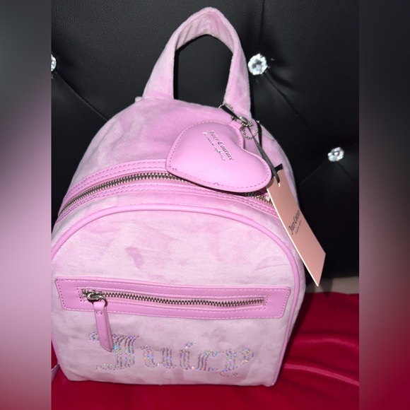 NWT Juicy Couture Velour Big Spender Pink Fondant Backpack - Picture 10 of 14